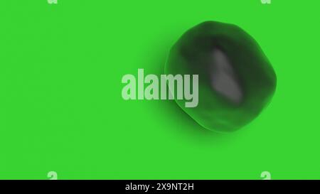 Black abstract object on green back 3d render Stock Photo