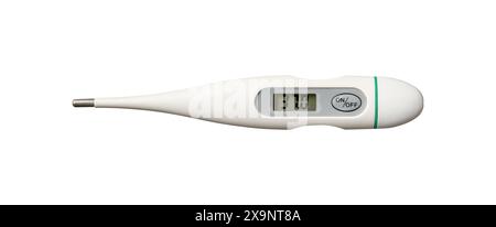 Top view of thermometer on isolated background Stock Photo