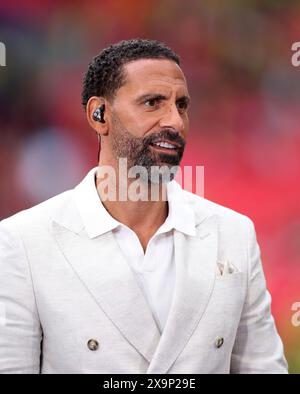 London, UK. 1st June, 2024. Rio Ferdinand during the UEFA Champions League match at Wembley Stadium, London. Picture credit should read: David Klein/Sportimage Credit: Sportimage Ltd/Alamy Live News Stock Photo