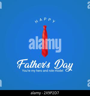 Father's Day creative typography logo lettering symbol of love care with Dad and children, Pure relation with father concept for corporate tie bow Stock Vector