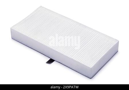 Car Air Filter Cut Out on White. Stock Photo