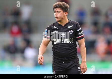 Oli Leyland of London Broncos during the Betfred Super League Round 13 match Salford Red Devils vs London Broncos at Salford Community Stadium, Eccles, United Kingdom, 2nd June 2024  (Photo by Gareth Evans/News Images) Stock Photo