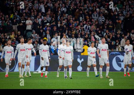 Tottenham players looks on during the Exhibition match between Tottenham and Newcastle at the MCG on May 22, 2024 in Melbourne, Australia Stock Photo