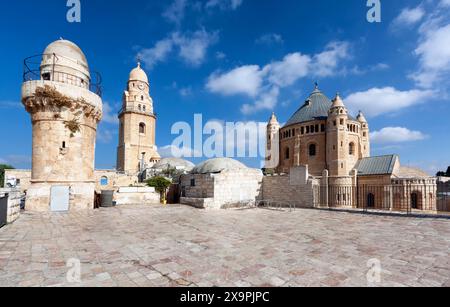 The roof top of the Upper room also called the Cenacle - this is where the room of the last supper is located in the building of the Tomb of David, Je Stock Photo