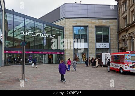 Entrance to The Broadway shopping complex, Bradford Stock Photo