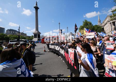 London, UK. 2nd June 2024. People supporting Israel take part in the 'United We Bring Them Home' March from Lincoln's Inn Fields to Downing Street. Credit: Matthew Chattle/Alamy Live News Stock Photo