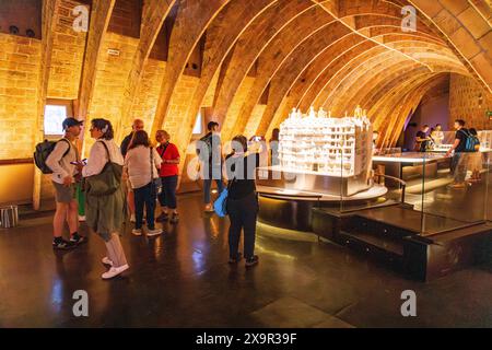 The attic space at La Pedrera - Casa Milà,Antoni Gaudi’s apartments on the Passeig de Gracia, Barcelona, Catalonia, Spain. Stock Photo