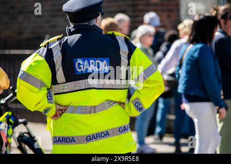 Irish police vehicles described, garda while working, Limerick, Ireland,05,05,2024 Stock Photo