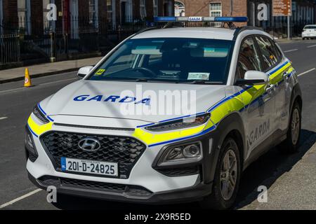 Irish police vehicles described, garda while working, Limerick, Ireland,05,05,2024 Stock Photo