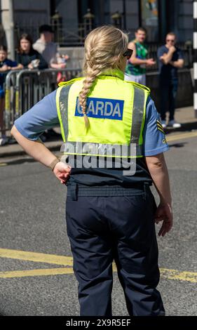 Irish police vehicles described, garda while working, Limerick, Ireland,05,05,2024 Stock Photo