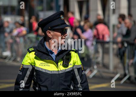 Irish police vehicles described, garda while working, Limerick, Ireland,05,05,2024 Stock Photo