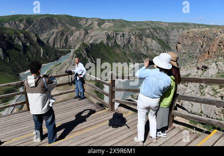 Yili, China. 02nd June, 2024. An aerial photo is showing the Kuokesu Grand Canyon in Yili, China, on June 1, 2024. (Photo by Costfoto/NurPhoto) Credit: NurPhoto SRL/Alamy Live News Stock Photo