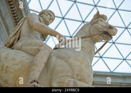 Roman Equestrian Statue in the Great Court, a covered central quadrangle of the British Museum - London, UK, 31.03.2023 Stock Photo