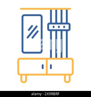 Hallway furniture vector icon. Hall and entryway furniture sign. Graph symbol for furniture, web site and apps design, logo, app, UI Stock Vector