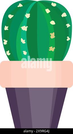 Cactus in pot on white background Stock Vector