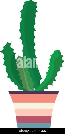 Potted plant with green leaves Stock Vector