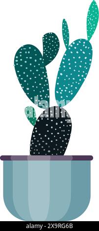 Cactus in pot on white background Stock Vector