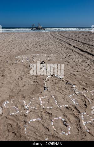 Namibia, Erongo Region, Henties Bay, Road C34, Skeleton Coast, A warm welcome Stock Photo