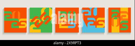 2025 New Year cards with creative numbers. Stock Vector