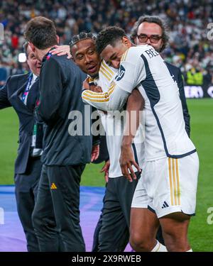 Real Madrid defender David Alaba (4) celebrates with midfielder ...