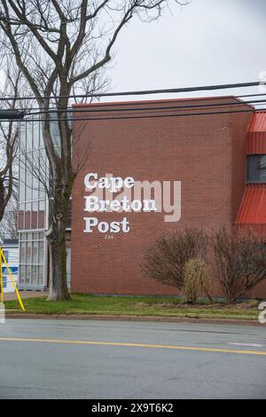 Cape Breton Post sign on George Street in downtown Sydney, Nova Scotia, Canada Stock Photo