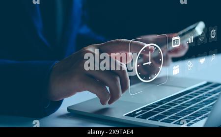 Time management concept. Work planning increases efficiency and reduced work time. Work management for business Stock Photo