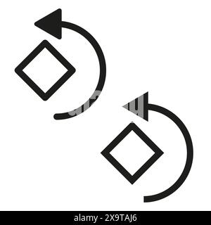 Rotating diamond icons. Circular arrows. Dynamic motion. Vector symbols. Stock Vector