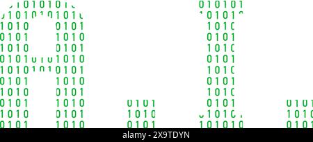 AI or artificial intelligence text written in binary code vector Stock Vector