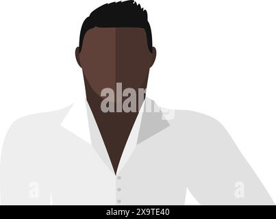 Facelesss young and stylish man with open shirt avatar icon vector Stock Vector