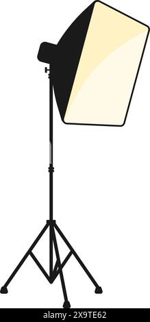 Professional photography lighting with a softbox on a stand for a photography studio in vector Stock Vector