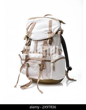 travel  backpack isolated on white background Stock Photo