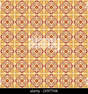 Floral Vintage Floor Tile Pattern, decorative background Stock Vector