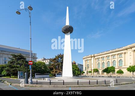 Bucharest, Romania. May 25, 2024. view of the Rebirth Memorial in the city center Stock Photo