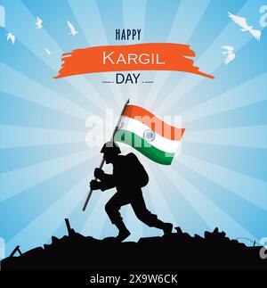 kargil vijay diwas illustration Stock Vector