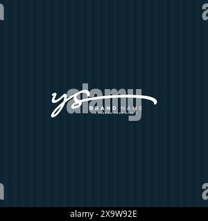 YS Initial Logo in Signature Style for Photography and Fashion Business - Hand Drawn Signature Logo Vector Stock Vector