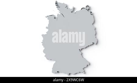 3D Rendering of Germany Map without state borders Stock Photo
