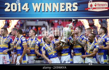 Pic shows: Rob Burrow seen here  after winning   Rugby League Challenge Cup Final Leeds Rhinos v Castleford. 2014     Pic gavin rodgers/pixel8000 Stock Photo