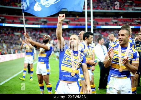 Pic shows: Rob Burrow seen here  after winning   Rugby League Challenge Cup Final Leeds Rhinos v Castleford. 2014     Pic gavin rodgers/pixel8000 Stock Photo