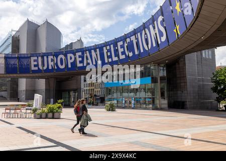 The European Parliament buildings in Brussels, the Belgian capital Stock Photo