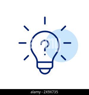 Light bulb with question mark. Idea generation, seeking solutions and creativity. Pixel perfect, editable stroke icon Stock Vector