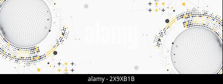 Abstract sphere background with plexus effect. 3D surface. Vector illustration. Stock Vector