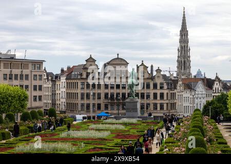 Jardin du Mont des Arts in Brussels, the Belgian capital Stock Photo