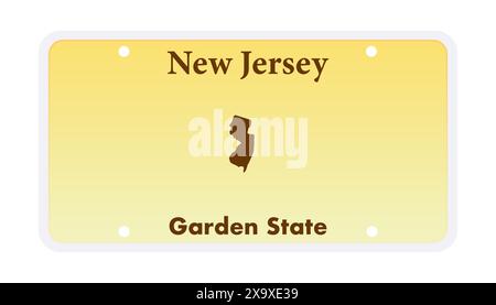 License plate of New Jersey. Car number plate. Vector stock illustration Stock Vector