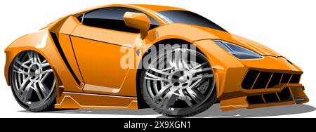 Cartoon sport car isolated on white background. Available EPS-10 format separated by groups and layers with transparency effects for one-click recolor Stock Vector