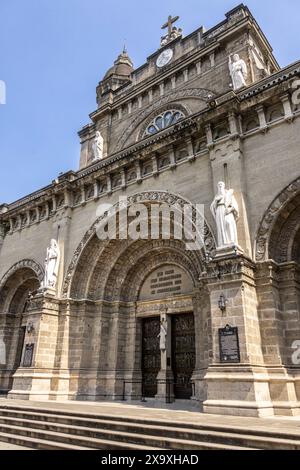 Metropolitan Cathedral of the Immaculate Conception in Manila. Stock Photo