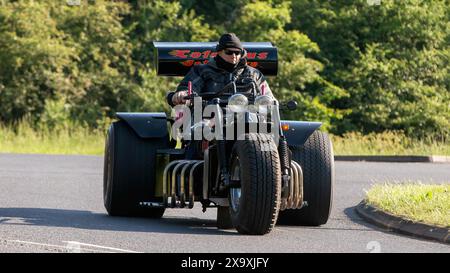 Stony Stratford,UK - June 2nd 2024:  Colossus The Jet Trike.V8 engine at the front,Lynx helicopter engine at the back,street legal, capable of 200mph. Stock Photo