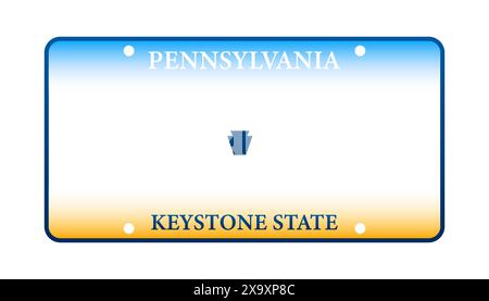 License plate of Pennsylvania. Car number plate. Vector stock illustration. Stock Vector