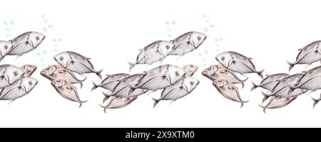 Cod fish watercolor illustration isolated on white background Stock ...