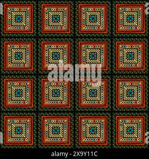 Doodle ethnic motifs seamless pattern Stock Vector