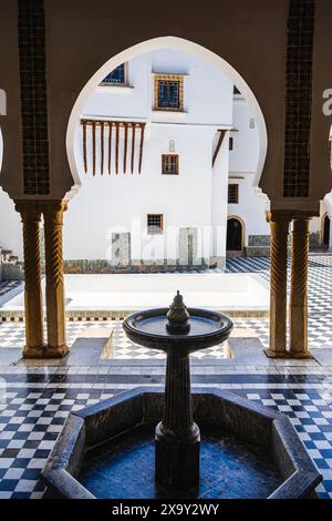 Traditional tiled floor in Islamic style in the courtyard of the ...